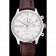 IWC Portugieser Chronograph White Dial Rose Gold Hands And Numerals Stainless Steel Case Brown Leather Strap
