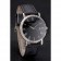Patek Philippe Calatrava Black Dial Roman Numerals Ribbed Bezel Stainless Steel Case Black Leather Strap