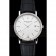 Patek Philippe Calatrava White Dial Ribbed Bezel Stainless Steel Case Black Leather Strap