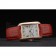 Cartier Tank Anglaise 30mm White Dial Gold Case Red Leather Bracelet