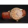 Swiss Rolex Cellini Date Gold Guilloche Dial Gold Case Light Brown Leather Strap