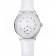 Omega DeVille Prestige White Dial Silver Diamond Case White Leather Bracelet  1454119