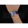 Cartier Tank MC Blue Dial Stainless Steel Case Blue Leather Bracelet  622691