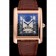 Cartier Tank Black Dial Rose Gold Case Brown Leather Strap  622765