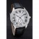Cartier Drive De Cartier White Dial Silver Diamond Case Black Leather Bracelet 1454215