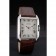 Cartier Tank Anglaise 36mm White Dial Stainless Steel Case Brown Leather Bracelet