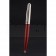 Cartier Silver Rimmed Silver Wave Pattern Upper Body Red Ballpoint Pen  622769