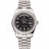 Swiss Rolex Day-Date Black Dial Diamond Case Diamond Numerals Stainless Steel Bracelet 1453966