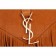 Saint Laurent Medium Fringed Suede Leather Satchel Tan