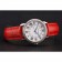 Cartier Ronde White Dial Diamond Bezel Stainless Steel Case Red Leather Strap