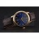Omega DeVille Prestige Small Seconds Blue Dial Gold Case Brown Leather Bracelet  622601