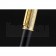 Cartier Gold Rimmed Gold Grooved Upper Body Black Ballpoint Pen  622765