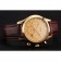 Omega Chronograph Gold Dial Gold Case Brown Leather Strap
