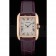 Cartier Tank Anglaise 30mm White Dial Gold Case Purple Leather Bracelet