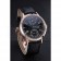 Patek Philippe Geneve Two Dial Black Dial Rose Gold Bezel Black Leather Band  622146