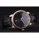 Patek Philippe Swiss Calatrava Ribbed Bezel Black Dial Black Leather Strap 7651