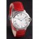 Cartier Ballon Bleu Silver Bezel with White Dial Red Leather Band  621551