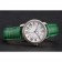 Cartier Ronde White Dial Diamond Bezel Stainless Steel Case Green Leather Strap
