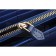 Prada Vernice Saffiano Leather Zip Around Dark Blue Wallet