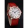 Cartier Ronde Louis Cartier White Dial Gold Case Red Leather Strap