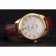 Omega Tresor Master Co-Axial White Dial Gold Case Brown Leather Strap