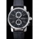 Montblanc Chronograph Black Dial Black Leather Bracelet Silver Case 1454111