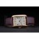 Cartier Tank Anglaise 30mm White Dial Gold Case Purple Leather Bracelet