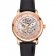 Swiss Piaget Altiplano Skeleton Dial With Diamonds Rose Gold Case Black Leather Strap