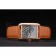 Cartier Tank Anglaise White Tiger Dial Gold Case Orange Leather Bracelet