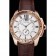 Cartier Calibre De Cartier Small Seconds White Dial Rose Gold Case Brown Leather Strap