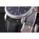Patek Philipe Calatrava Stainless Steel Ribbed Bezel Black Leather Bracelet 801431