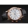 Patek Philippe Chronograph White Dial Blue Markings Rose Gold Case Black Leather Strap