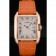 Cartier Tank Anglaise 36mm White Dial Gold Case Orange Leather Bracelet