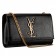Saint Laurent Medium Monogram Satchel Grained Leather Black