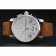 Montblanc Chronograph White Dial Brown Suede Leather Bracelet Silver Case 1454115