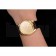 Swiss Patek Philippe Calatrava Gold Dial Diamond Markings Gold Case Black Leather Strap