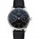 Swiss IWC Portuguese Black Dial Silver Case Black Leather Bracelet 1453903
