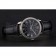 Cartier Ronde Black Dial Diamond Bezel Stainless Steel Case Black Leather Strap