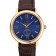 Omega DeVille Prestige Small Seconds Blue Dial Gold Case Brown Leather Bracelet  622601