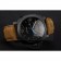 Swiss Panerai Luminor Ceramica Flyback Chronograph Black Dial Black Case Brown Leather Strap