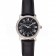 Cartier Ronde Black Dial Diamond Bezel Stainless Steel Case Black Leather Strap