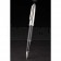 MontBlanc Silver Rimmed Grooved Black Ballpoint Pen With MB Engraved Silver Cap
