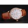 Swiss Rolex Cellini White Dial Roman Numerals Rose Gold Case Light Brown Leather Strap