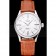 Swiss Rolex Cellini White Dial Roman Numerals Stainless Steel Case Light Brown Leather Strap