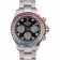 Rolex Daytona Cosmograph Rainbow Crystals Bezel Stainless Steep Strap Black Dial 80250