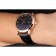Patek Philipe Calatrava Roze Gold Polished Bezel Black Leather Bracelet 801435