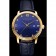 Patek Philippe Calatrava Date Blue Embossed Dial Gold Case Blue Leather Strap