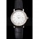 Patek Philippe Calatrava White Dial Double Ribbed Bezel Stainless Steel Case Black Leather Strap