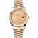 Swiss Rolex Datejust Gold Dial Gold Bezel Stainless Steel Case Two Tone Bracelet