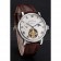 Patek Philippe Complications Moonphase Tourbillon White Dial Stainless Steel Case Brown Leather Strap